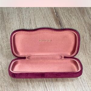 Authentic Gucci Burgundy Hard Velvet sunglasses case with gold detailing
